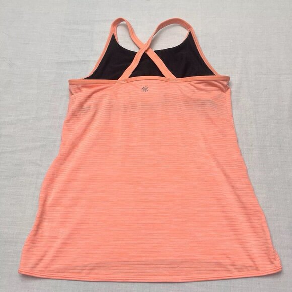Athleta Girl Orange Strappy Criss Cross Back Athletic Tank Top Size XL/14 - Picture 5 of 5